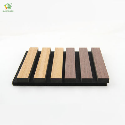 1220x2440mm Acoustic Wood Slat Wall Panel Black MDF Polyester Fiber