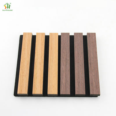 1220x2440mm Acoustic Wood Slat Wall Panel Black MDF Polyester Fiber