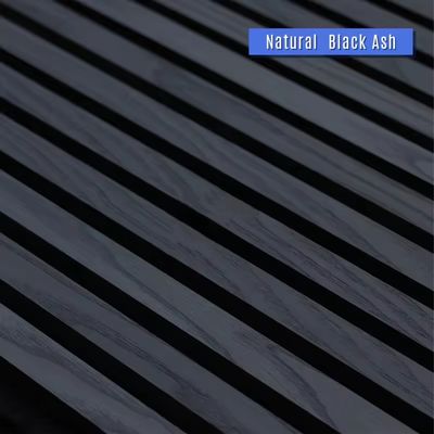 1220x2440mm Acoustic Wood Slat Wall Panel Black MDF Polyester Fiber