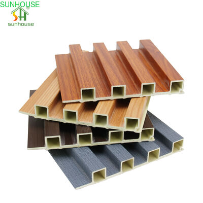 Modern Design Easy Install WPC Fluted Wall Panel for Living Room Moisture Resistance Bamboo Plastic Sheet Board Interior Walls