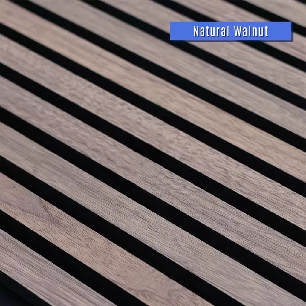 High Quality Natural Veneer Oak Polyester Panel Modern Slatted Wooden Acoustic Panel for Interior Living Room Free Samples