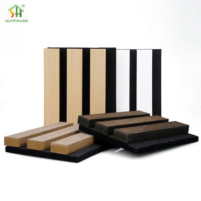 Bom preço. Painéis acústicos de ardósia de madeira 20 mm 25 mm Painéis de parede de som acústico 4x8ft on-line