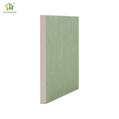 Grão 12mm resistente à umidade placas de gesso 1220x2440mm divisória papel verde de frente