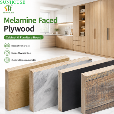 Melamina de baixa emissão de madeira compensada decorativa Grade Panel de mobiliário para armários Armários