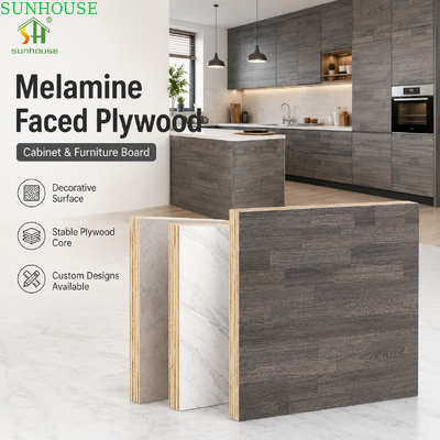 Bom preço. Painel de madeira contraplacada laminada com melamina para armários de cozinha, banheiros, aparelhos e móveis interiores úmidos on-line