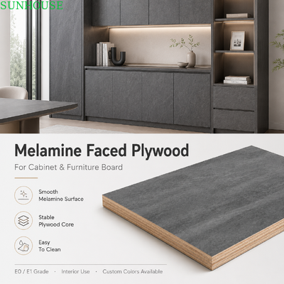 Melamina Laminated Plywood Clean Cutting Furniture Panel for Cabinet Making Drilling Routing and Edge Banding - Painel de mobiliário de corte limpo para gabinete