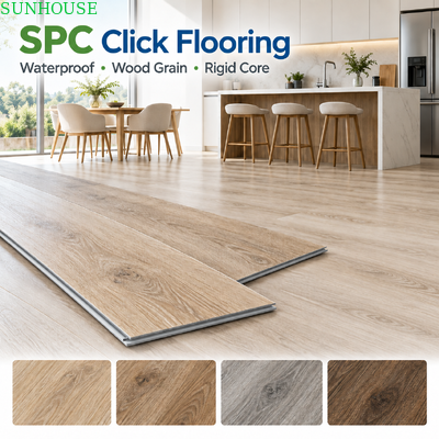 Bom preço. Opções de Espessura de Piso SPC Click de Núcleo Rígido de Vinil de 4mm 5mm 6mm para Projetos Residenciais e Comerciais on-line