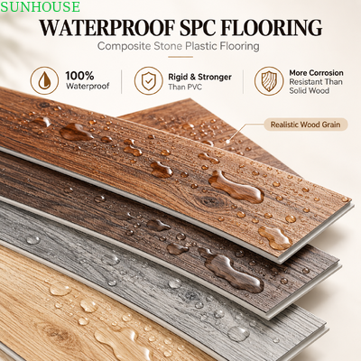 Bom preço. SPC comercial Clique piso com 0,3 mm 0,5 mm 0,7 mm Opções de camada de desgaste para aplicações residenciais e de tráfego pesado on-line